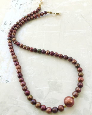 Colier CHOKER perle de cultura aramii