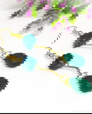 Cercei apatit si onix verde