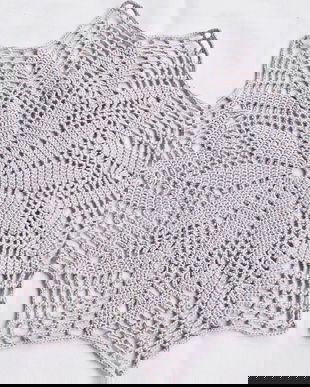 mileu bumbac crosetat manual gri deschis 27 cm