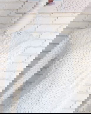 Camasa Dama Alba cu Imprimeu Mic