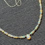 Colier argint opal de foc etiopian brioleta heishi discuri lant argint minimalist boho chic trendy - Transport gratuit