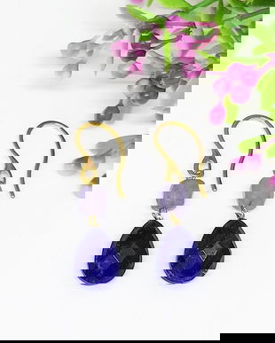 Cercei lapis lazuli si jad