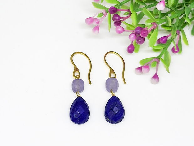 Cercei lapis lazuli si jad