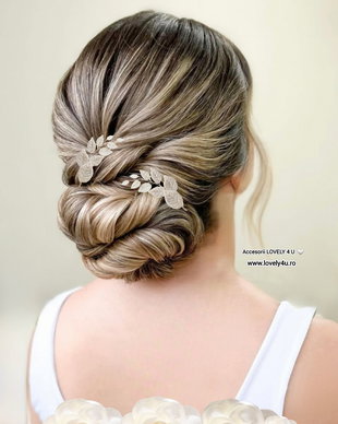 Accesoriu handmade cu frunze, eveniment nuntă/ botez