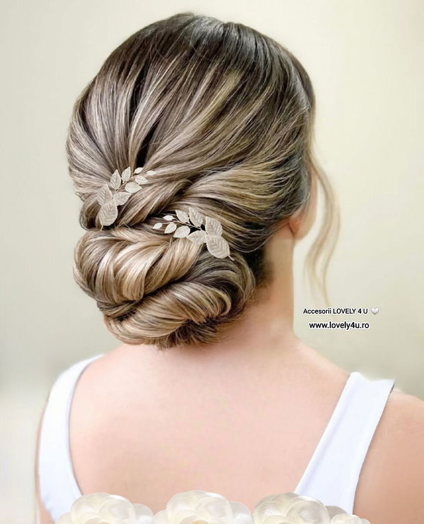 Accesoriu handmade cu frunze, eveniment nuntă/ botez