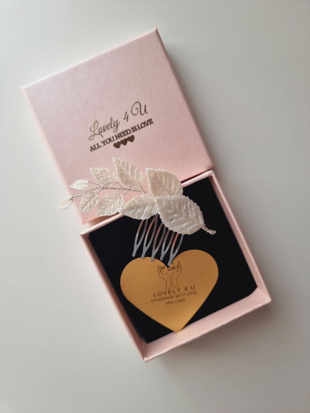 Accesoriu handmade cu frunze, eveniment nuntă/ botez