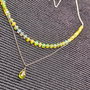 Colier argint opal de foc etiopian peridot brioleta lant argint minimalist boho chic trendy - Transport gratuit