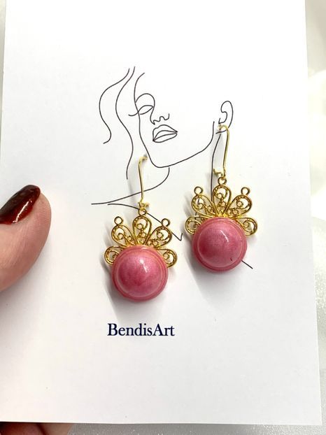 cercei handmade unicat din rasina 00171