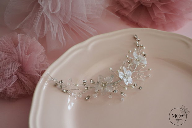 Antonia - Agrafa/accesoriu de par cu flori si cristale