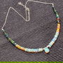 Colier argint opal de foc etiopian AAA discuri brioleta fatetate lant argint minimalist boho chic trendy cadou - Transport gratuit