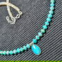 Colier argint opal de foc Paraiba albastru etiopian charm minimalist boho chic trendy cadou - Transport gratuit