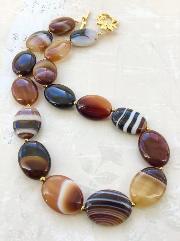 Colier agate onix dantela