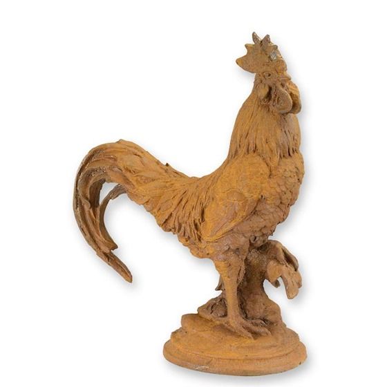 Cocos-statueta din fonta rusty