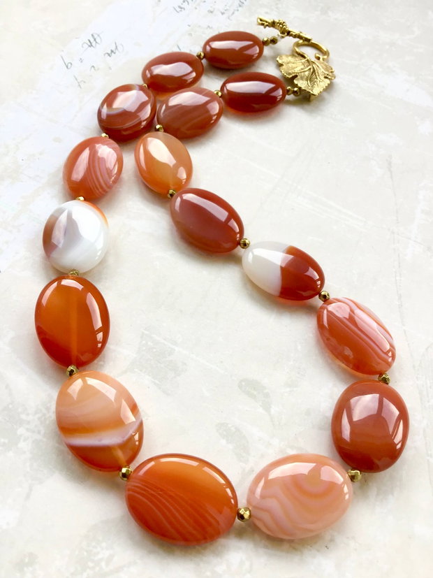 Colier agate carneol dantela