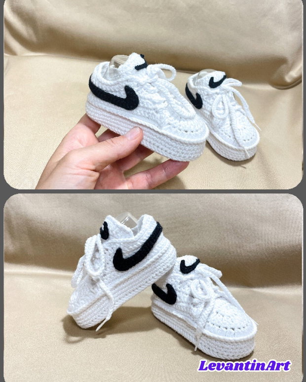 Botosei bebe crosetati stil sport casual | 0-6 luni | handmade | cadou nou-nascut