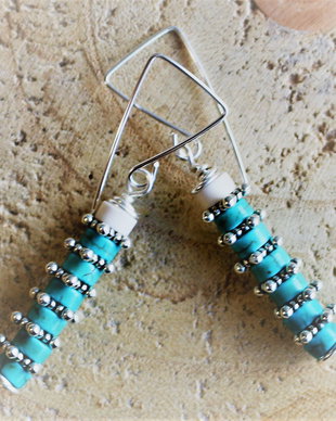 Cercei din sarma si turcoaz - turquoise talisman