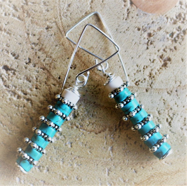 Cercei din sarma si turcoaz - turquoise talisman