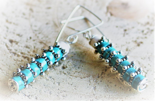 Cercei din sarma si turcoaz - turquoise talisman