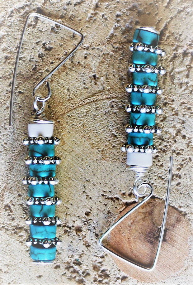 Cercei din sarma si turcoaz - turquoise talisman