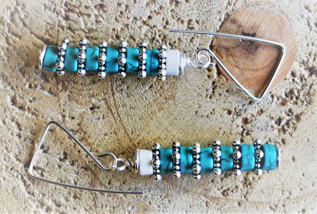 Cercei din sarma si turcoaz - turquoise talisman