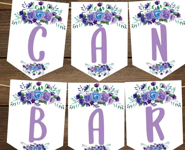 Ghirlandă candy bar flori mov