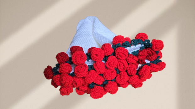 Paturica buchet de trandafiri