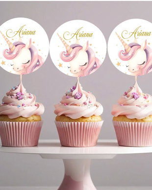 Toppere Candy Bar Unicorn Pastel  Personalizate cu Nume