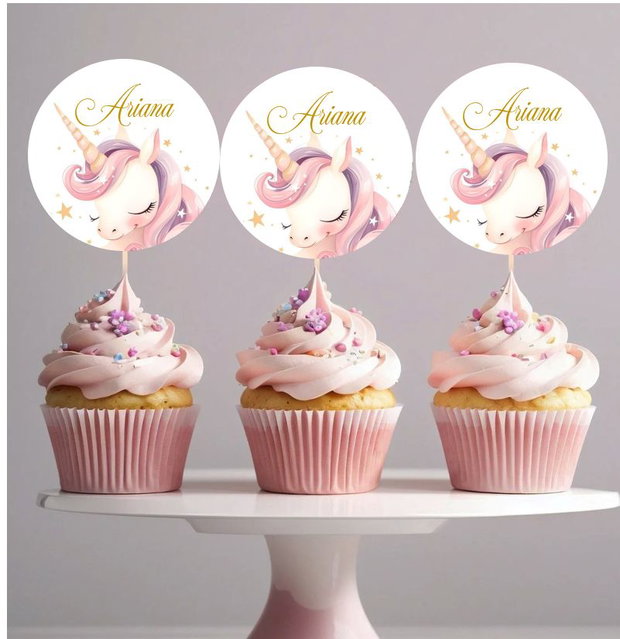 Toppere Candy Bar Unicorn Pastel Personalizate cu Nume