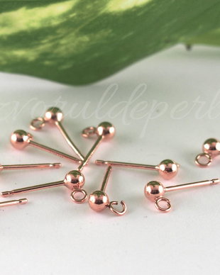Baza cercei, rose gold filled 14k (1per)