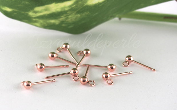 Baza cercei, rose gold filled 14k (1per)