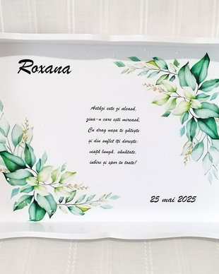 Tavita pentru mireasa cu tematica verde