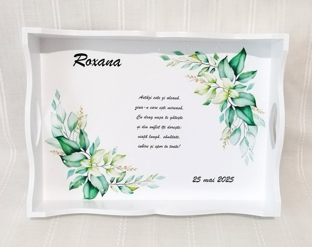 Tavita pentru mireasa cu tematica verde