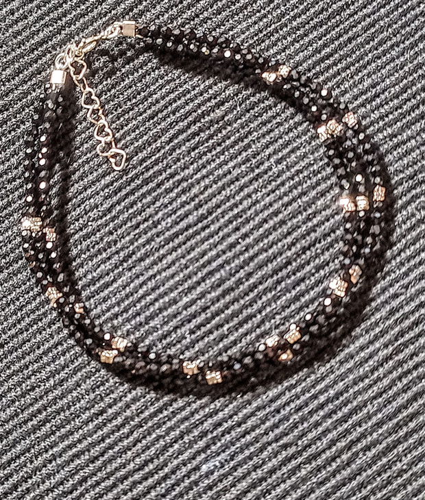 Bratara argint X3 spinel negru minimalista boho chic trendy cadou - Transport gratuit