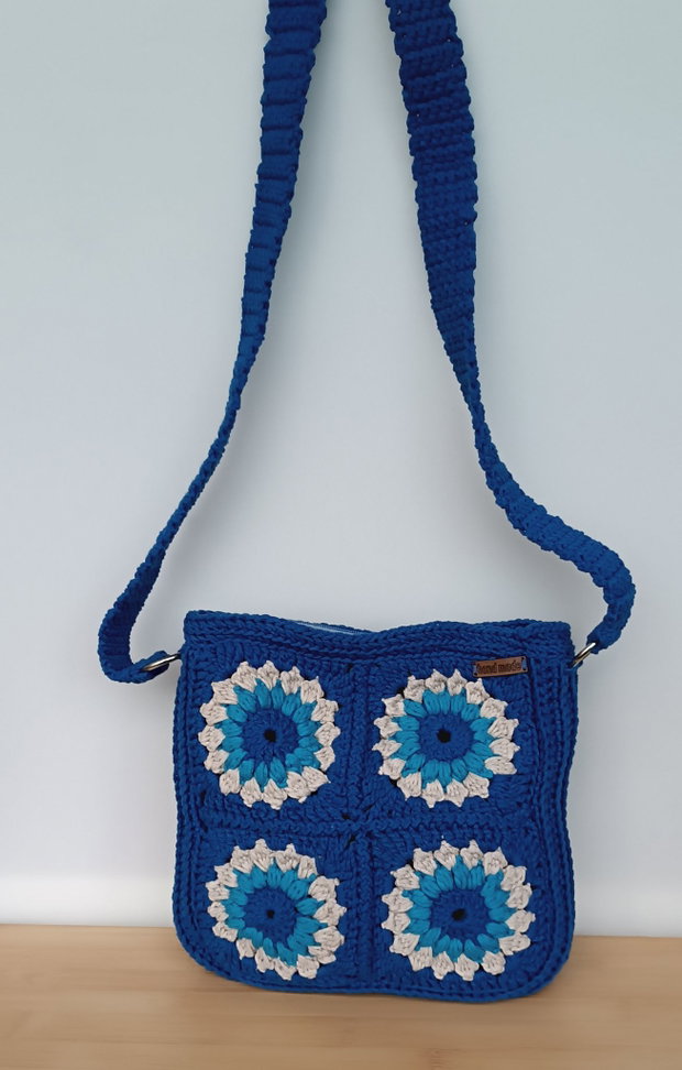 Geantă croșetată Blue Blossom