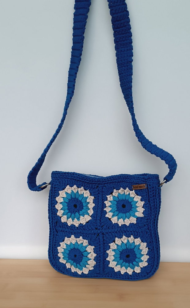 Geantă croșetată Blue Blossom