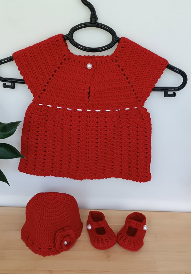 Rochiță croșetată Red Princess