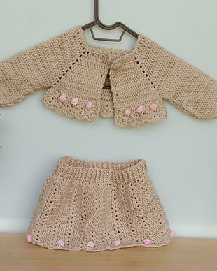 Fustă fetițe+bolero croșetate