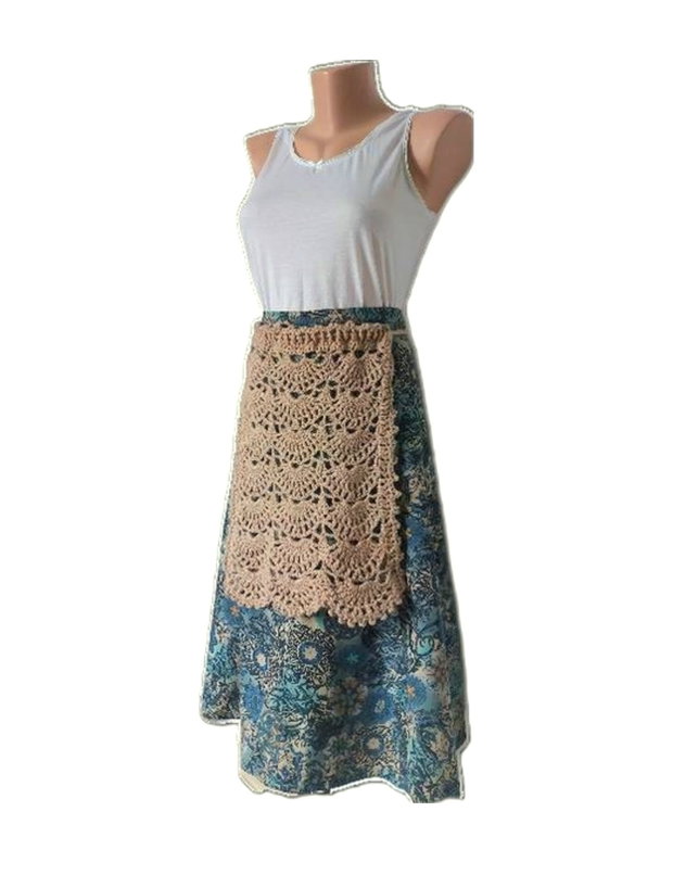 Catrinta fota accesoriu croșetat bej