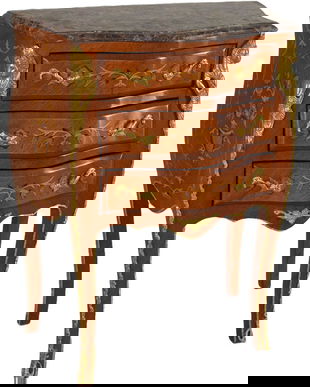 Comoda lemn masiv furniruit cu blat din marmura maro