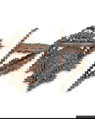 Consolă de perete din fontă cu cap de femeie