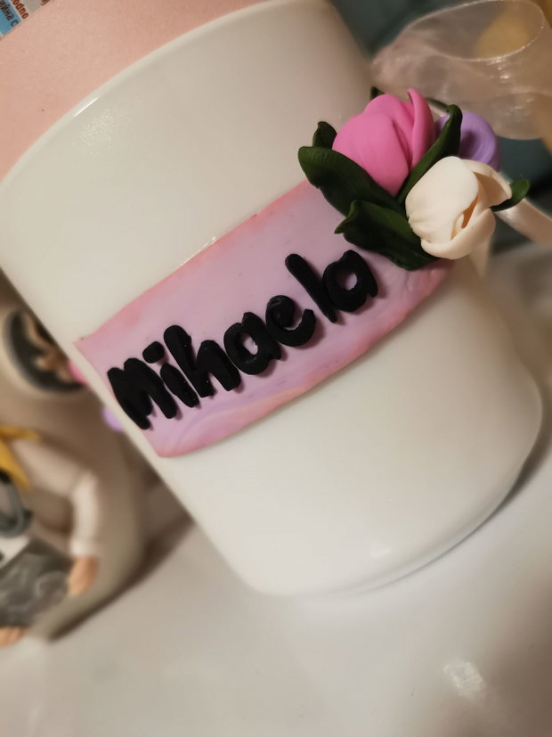 Cana lalele "Spring" personalizata din fimo
