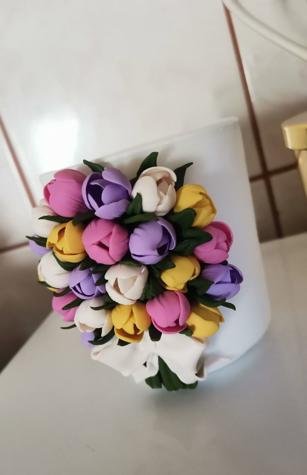 Cana lalele "Spring" personalizata din fimo
