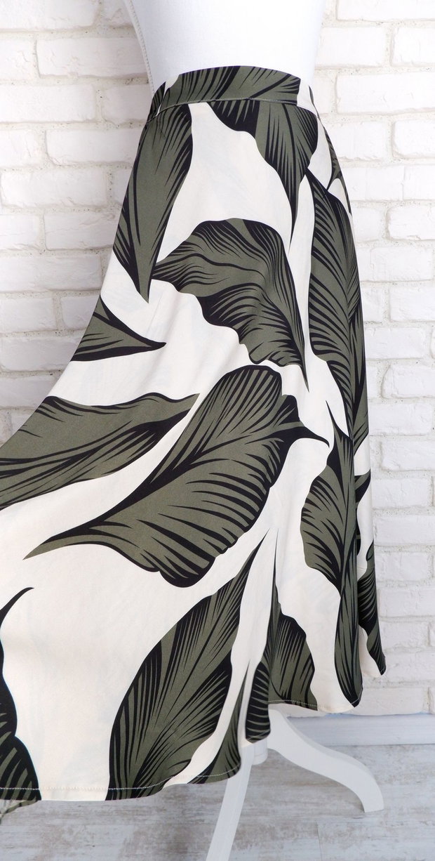 Rochie Vaporoasa Frunze Crem Kaki
