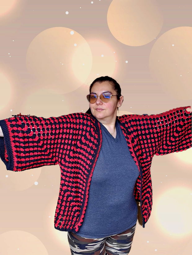 Cardigan crosetat manual
