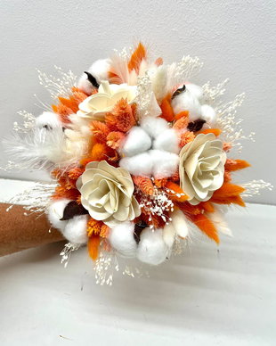 Buchet mireasa sau nasa - flori naturale uscate, cod B16