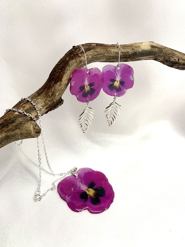 Set bijuterii handmade unicat din rășină 00524
