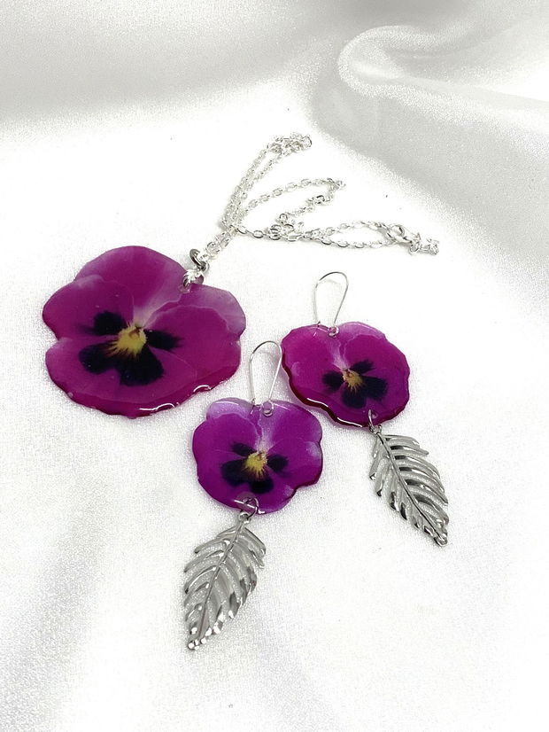 Set bijuterii handmade unicat din rășină 00524