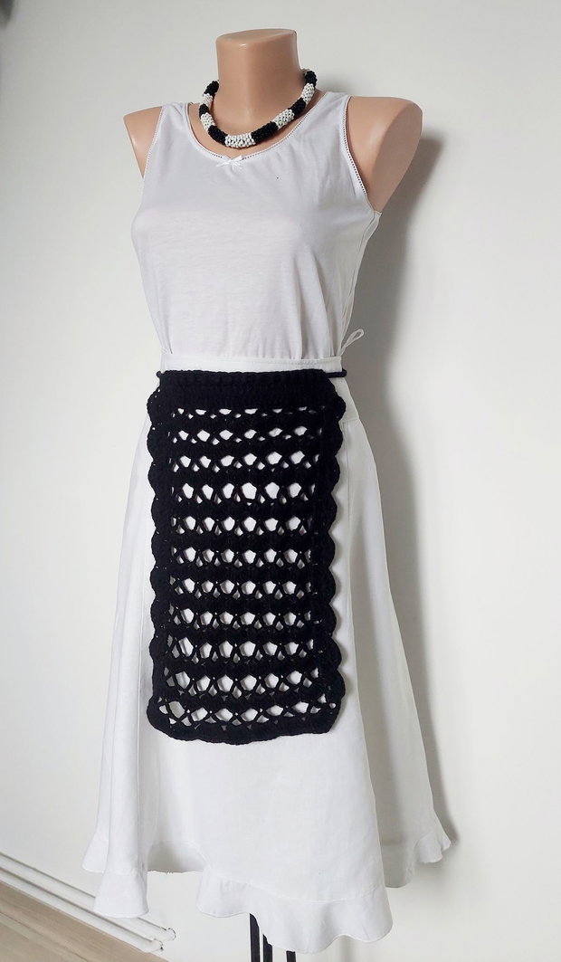 Catrinta fota accesoriu croșetat negru