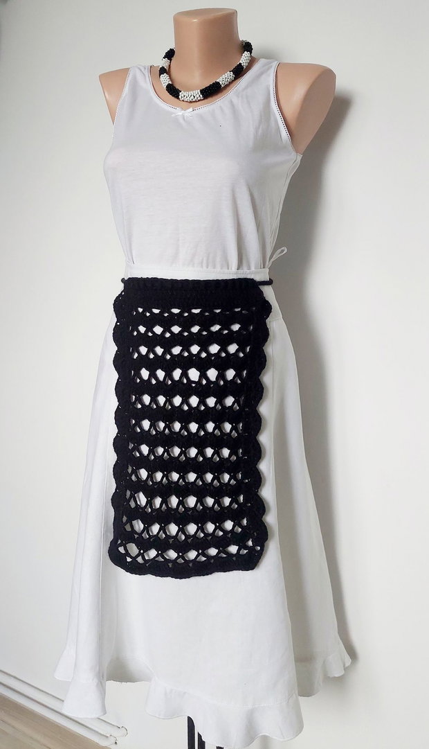 Catrinta fota accesoriu croșetat negru