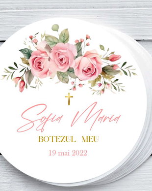 Etichete rotunde mărturii  botez Cruciuliță